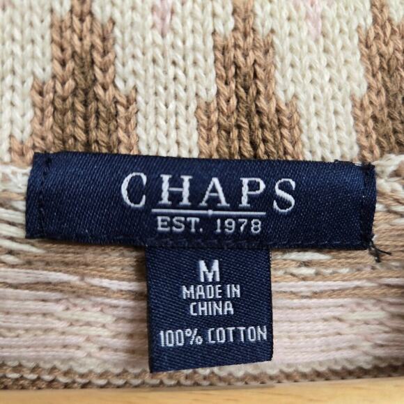 Chaps Womens Southwestern Knit Sweater Vest Size M Western Boho Aztec Fair Isle - Picture 7 of 10